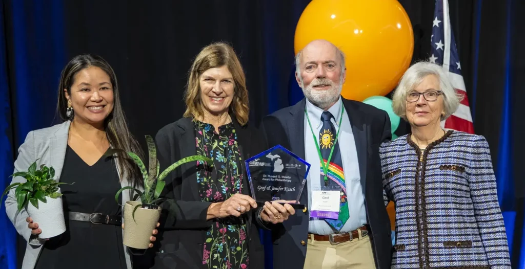 Dr. Russell G. Mawby Award for Philanthropy: Geof and Jenifer Kusch, engaged through their Kusch Family Fund, held at the Community Foundation of St. Clair County